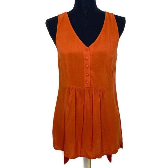 NWOT Modcloth Burnt Orange Tank Top with Tie Back. - Picture 1 of 5